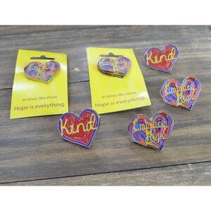 Penzeys Kind Hope Brooch Pin Lot Silver Tone Enamel